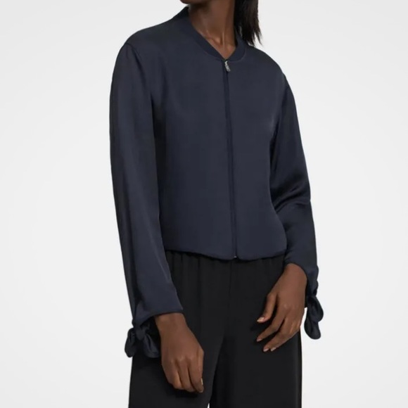 Theory Tie Bomber Jacket, Black, Durham Tech,  Sz M - Picture 1 of 13